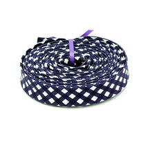 Load image into Gallery viewer, Double Fold 1/2'' Bias Tape 1/8'' Gingham Check Eggplant Purple Bias Binding
