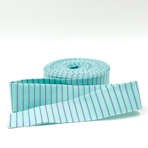 Quilt Binding Tula Pink True Colors Tiny Stripe Misty Aqua 1 1/4" Single Fold Binding