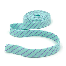 Load image into Gallery viewer, Double Fold Bias Tape 1/2'' True Colors Tiny Stripes Misty Aqua Tula Pink Bias Binding
