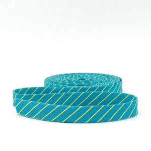 Double Fold Bias Tape 1/2&#39;&#39; True Colors Tiny Stripes Songbird Teal Tula Pink Bias Binding