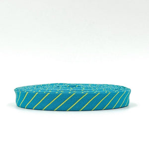 Double Fold Bias Tape 1/2&#39;&#39; True Colors Tiny Stripes Songbird Teal Tula Pink Bias Binding