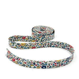 Double Fold Bias Tape 1/2&#39;&#39; Wide Liberty of London Tana Lawn Katie & Millie Navy Blue/Red 3 Yards
