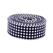 Load image into Gallery viewer, Quilt Binding Eggplant and White 1/8'' Checked Single Fold 1 1/4" Quilt Binding Purple
