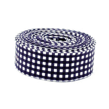 Load image into Gallery viewer, Quilt Binding Eggplant and White 1/8'' Checked Single Fold 1 1/4" Quilt Binding Purple
