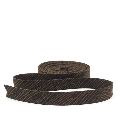 1/2'' Double Fold Bias Tape Pine Grove Woodgrain Brown Bias Binding
