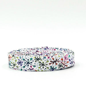 Double Fold Bias Tape 1/2&#39;&#39; Vibrance Jacks Cloud White Bias Binding Blooming Boldly