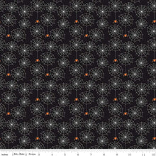 Load image into Gallery viewer, Beggar's Night Spiderwebs Black Glow-In-The-Dark Fabric Half Yards
