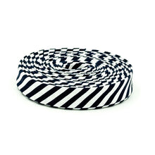 Load image into Gallery viewer, 1/2" Double Fold Bias Tape Black and White Stripe Bias Binding

