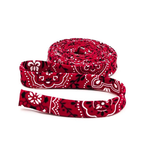 Double Fold Bias Tape 1/2'' Bandana Red Black Bias Binding