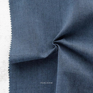 Double Fold Bias Tape 1/2'' Chambray Nocturne in Stardust Medium Blue Bias Binding