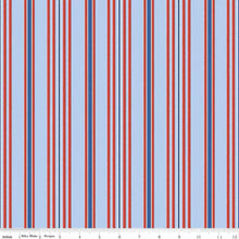 Load image into Gallery viewer, Yacht Club Stripe Blue Fabric Half Yards
