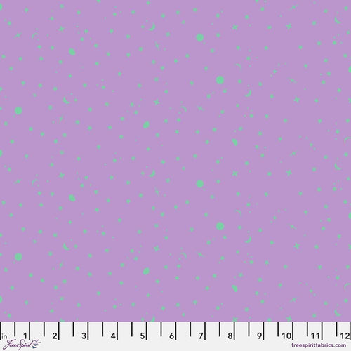 Tula Pink True Colors Space Sprinkles Frozenberry Purple / Aqua Fabric Half Yards
