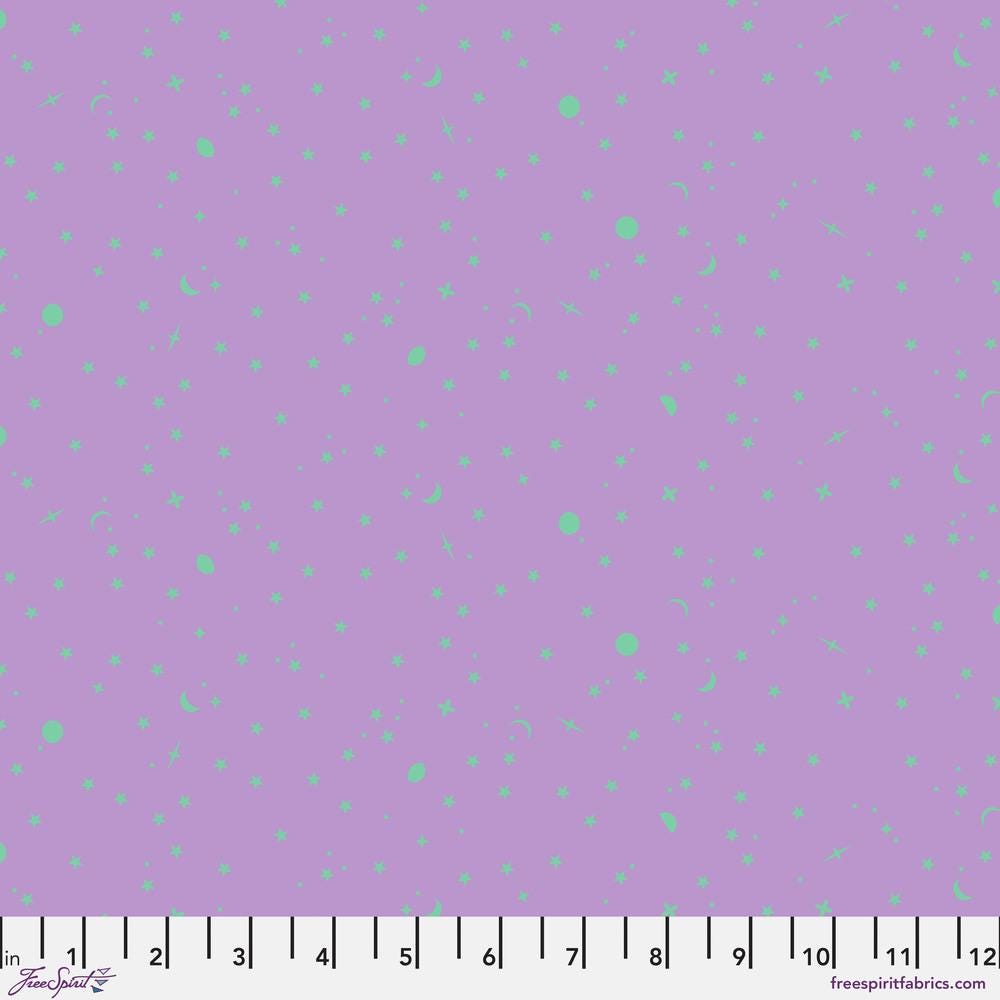 Tula Pink True Colors Space Sprinkles Frozenberry Purple / Aqua Fabric Half Yards