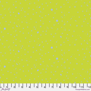 Tula Pink True Colors Space Sprinkles Lightning Bug Lime Green / Periwinkle Blue Fabric Half Yards 2025