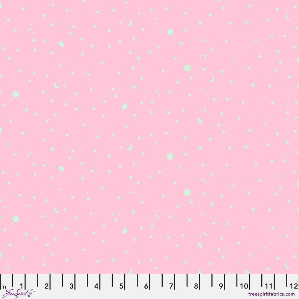 Tula Pink Space Sprinkles Piglet Pink / Mint Green Fabric Half Yards