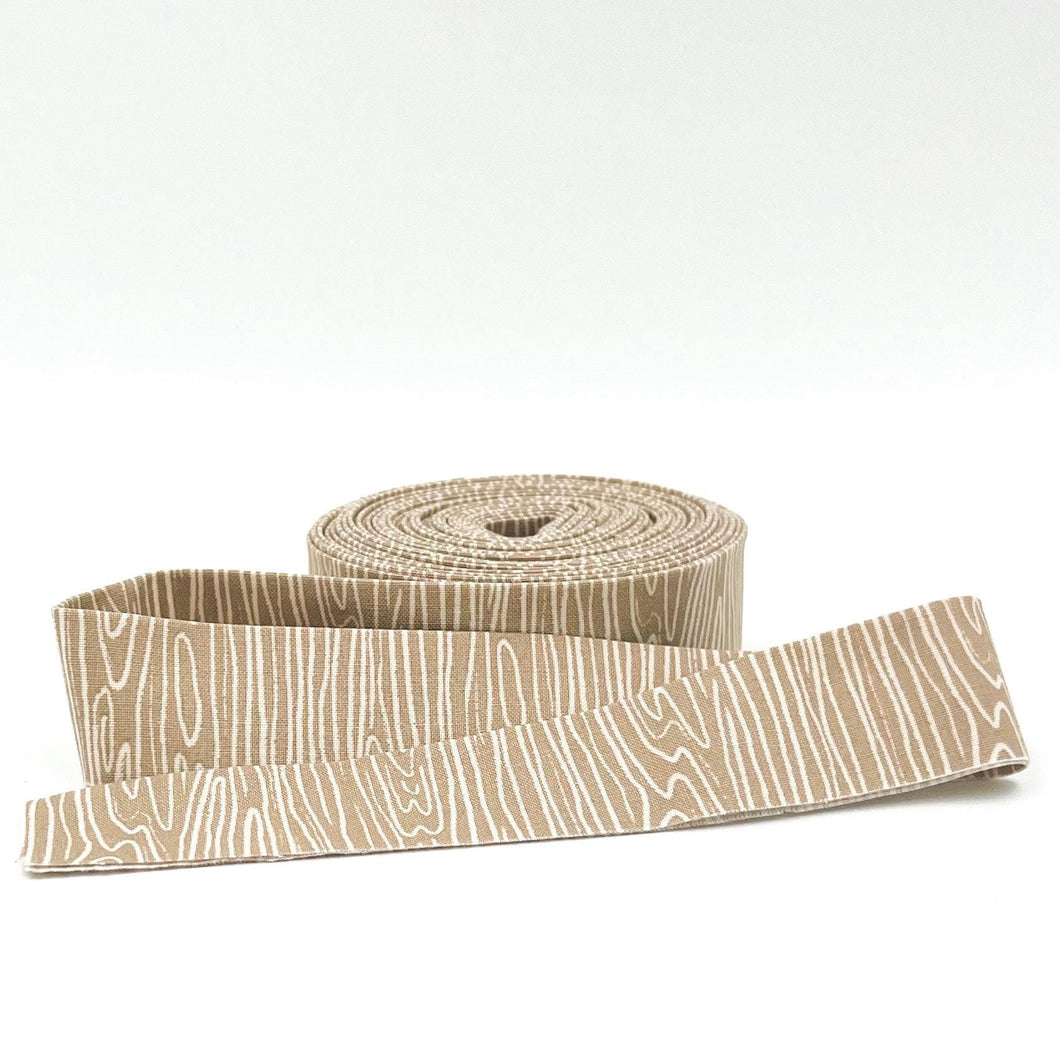 Quilt Binding Pine Grove Woodgrain Tan 1 1/4" Single Fold