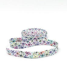 Load image into Gallery viewer, Double Fold Bias Tape 1/2'' Vibrance Jacks Cloud White Bias Binding Blooming Boldly
