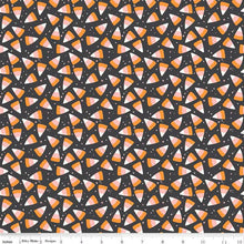 Load image into Gallery viewer, Hey Pumpkin Corn Candy Charcoal Black Half Yard Fabric
