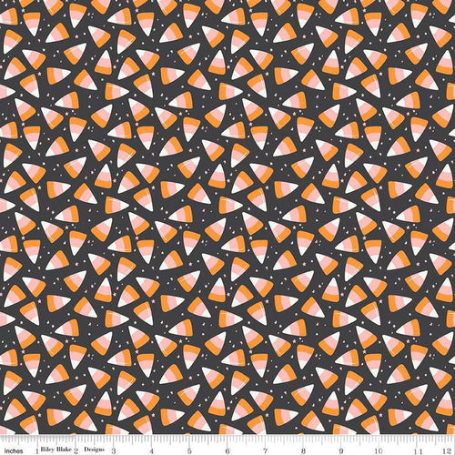 Hey Pumpkin Corn Candy Charcoal Black Half Yard Fabric