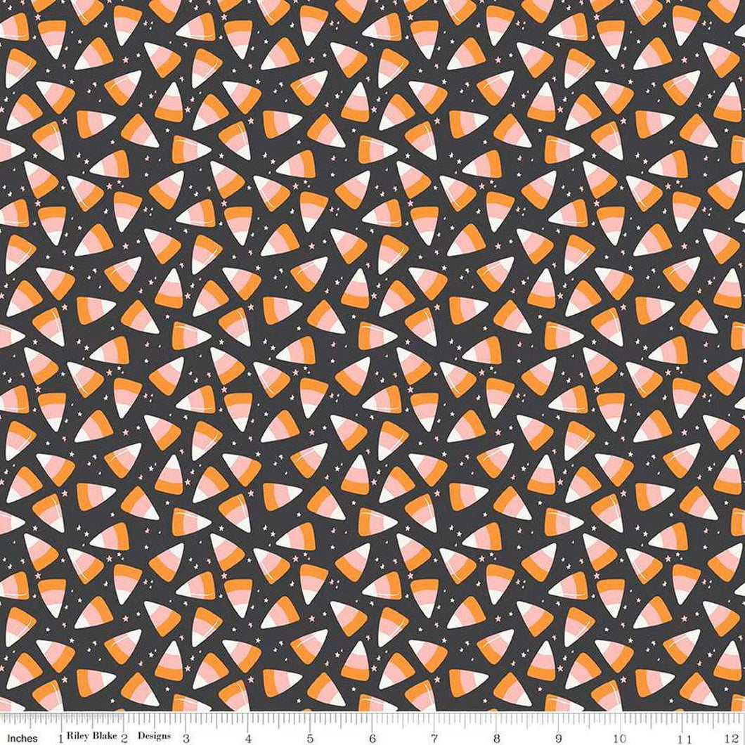 Hey Pumpkin Corn Candy Charcoal Black Half Yard Fabric