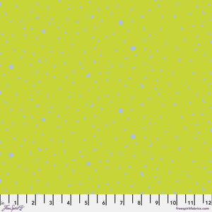 Tula Pink True Colors Space Sprinkles Lightning Bug Lime Green / Periwinkle Blue Fabric Half Yards 2025