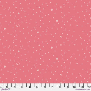 Tula Pink True Colors Space Sprinkles Sunburn Red / Pink Fabric Half Yards 2025