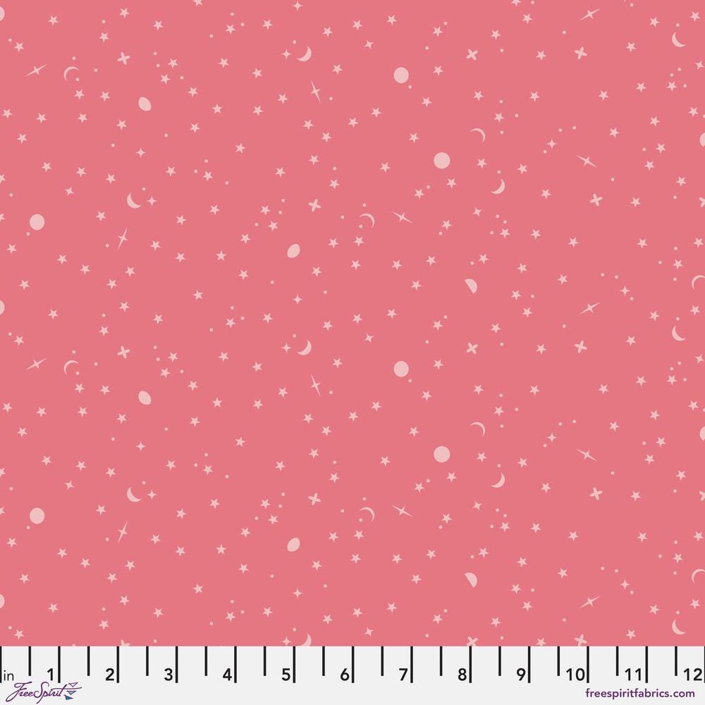 Tula Pink True Colors Space Sprinkles Sunburn Red / Pink Fabric Half Yards 2025