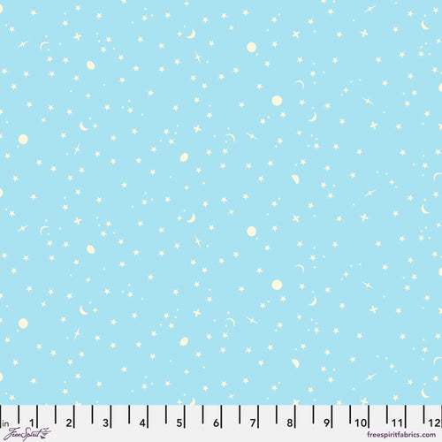 Tula Pink Space Sprinkles Waterfall Blue / Cream Half Yard Fabric By The Yard