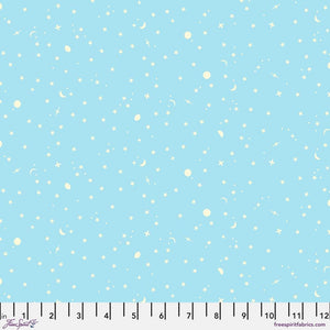 Tula Pink Space Sprinkles Waterfall Blue / Cream Half Yard Fabric By The Yard