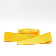 Load image into Gallery viewer, 1 1/4" Quilt Binding Tula Pink True Colors Space Sprinkles Papaya Yellow Single Fold Quilt Binding
