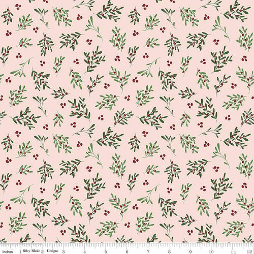 Mistletoe & Holly Mistletoe Ballerina Pink Riley Blake Designs Half Yard Beverly McCullough