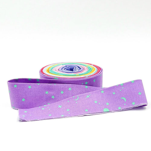 Quilt Binding Tula Pink Scrappy Space Sprinkles Rainbow 1 1/4