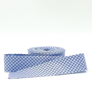 1 1/4" Quilt Binding Tula Pink True Colors On The Grid Shoreline Blue Single Fold Quilt Binding