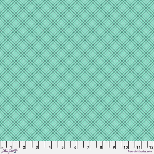 Tula Pink On The Grid Raindrop Green Fabric Half Yards True Colors 2025