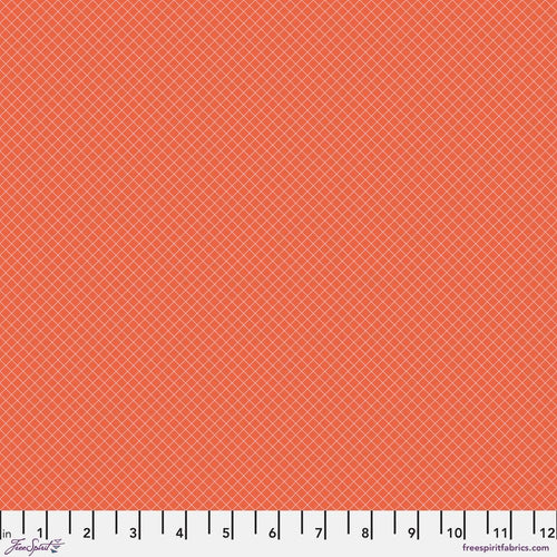 Tula Pink On The Grid Salmon Red/Orange Fabric Half Yards True Colors 2025