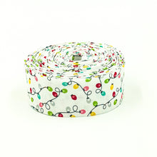 Load image into Gallery viewer, Quilt Binding Gingerbread Kisses Christmas Lights White 1 1/4&quot; Wide Single Fold
