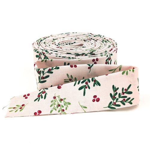 Quilt Binding Mistletoe and Holly Mistletoe Ballerina Pink 1 1/4
