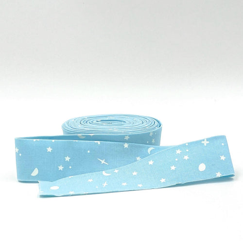 Quilt Binding Tula Pink True Colors Space Sprinkles Waterfall Blue 1 1/4
