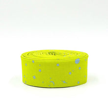 Load image into Gallery viewer, Quilt Binding Tula Pink True Colors Space Sprinkles Lightning Bug Green 1 1/4" Single Fold Quilt Binding
