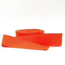 Load image into Gallery viewer, 1 1/4&quot; Quilt Binding Tula Pink True Colors On The Grid Salmon Red Single Fold Quilt Binding
