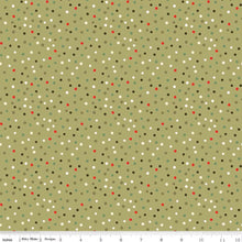 Load image into Gallery viewer, Glisten Dot Olive Green by Sandy Gervais for Riley Blake Designs Half Yard Fabric
