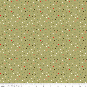 Glisten Dot Olive Green by Sandy Gervais for Riley Blake Designs Half Yard Fabric