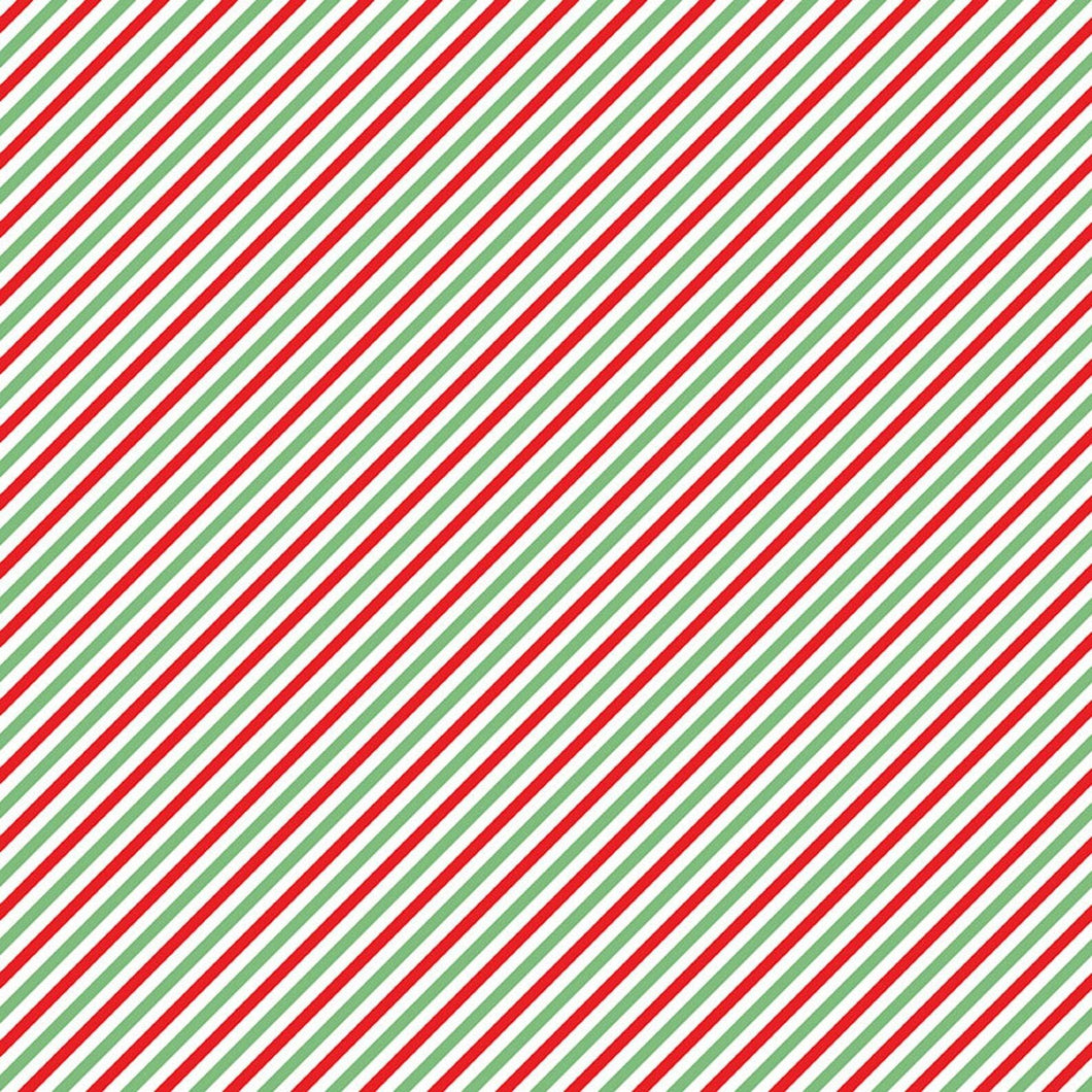 Pixie Noel 2 Diagonal Stripe Red & Green Tasha Noel Riley Blake Designs Half Yard