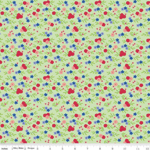 Cloudburst Floral Green Riley Blake Designs Half Yard Jill Findley