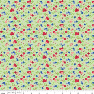 Cloudburst Floral Green Riley Blake Designs Half Yard Jill Findley
