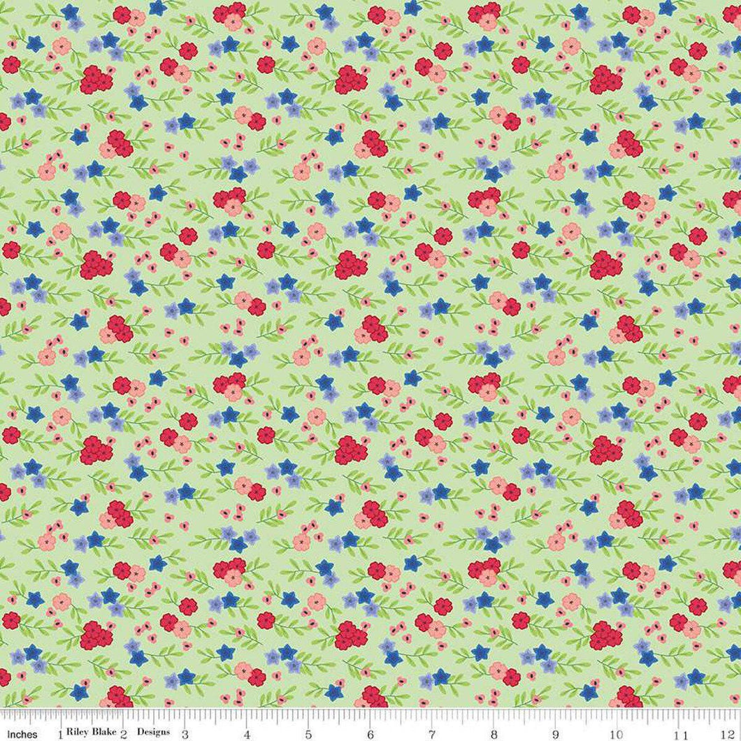Cloudburst Floral Green Riley Blake Designs Half Yard Jill Findley