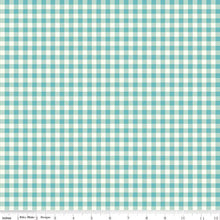 Load image into Gallery viewer, First Blooms Gingham Check Glacier Green Riley Blake Designs Half Yard Heather Peterson
