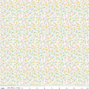 Summer Skies and Fireflies Garden Flowers Pink Riley Blake Designs Half Yard Gracey Larson