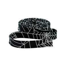 Load image into Gallery viewer, Double Fold Bias Tape 1/2'' Costume Maker's Act II Webs Black Halloween Bias Binding

