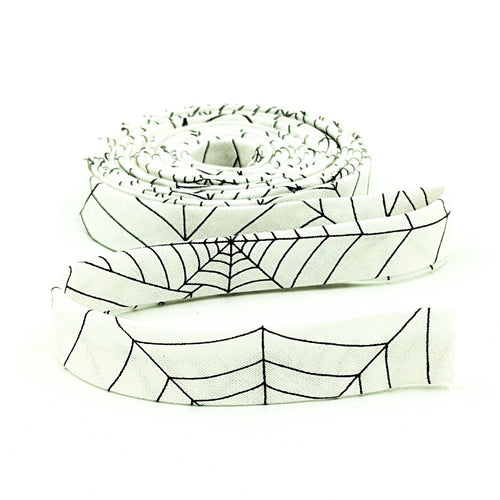 Double Fold Bias Tape 1/2'' Costume Maker's Act II Webs White Halloween Bias Binding
